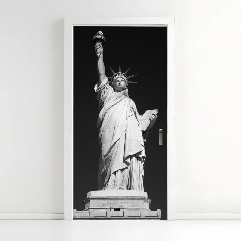 Pegatina para puerta mirada icónica de la Estatua de la Libertad