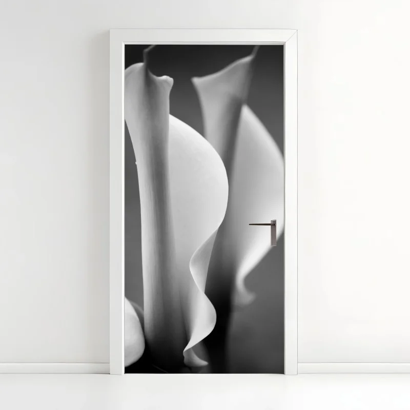 Pegatina para puerta calas minimalistas en blanco y negro