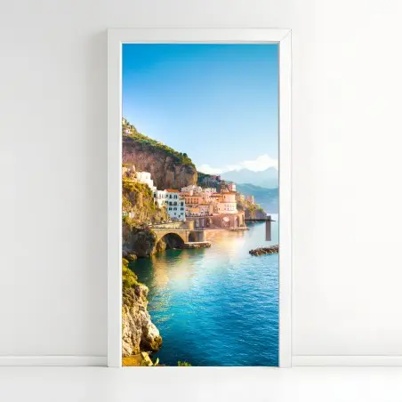 Pegatina para puerta puesta de sol en la Costa Amalfitana – Pixers®