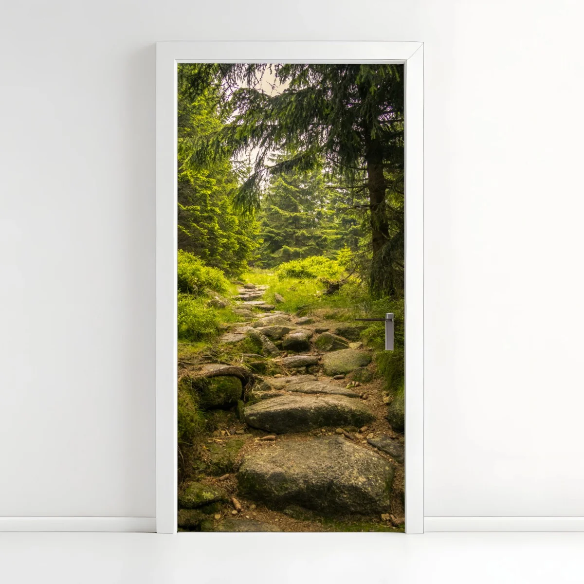 Pegatina para puerta sendero rocoso entre pinos – Pixers® Pegatina para puerta sendero rocoso entre pinos – Pixers®