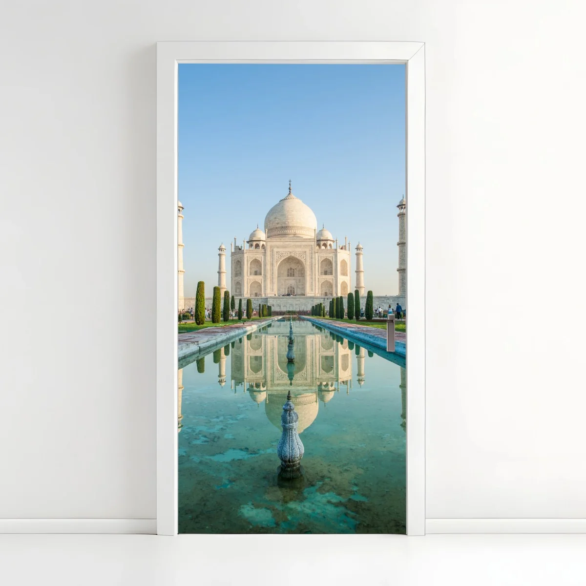 Pegatina para puerta reflejo sereno del Taj Mahal al amanecer – Pixers® Pegatina para puerta reflejo sereno del Taj Mahal al amanecer – Pixers®