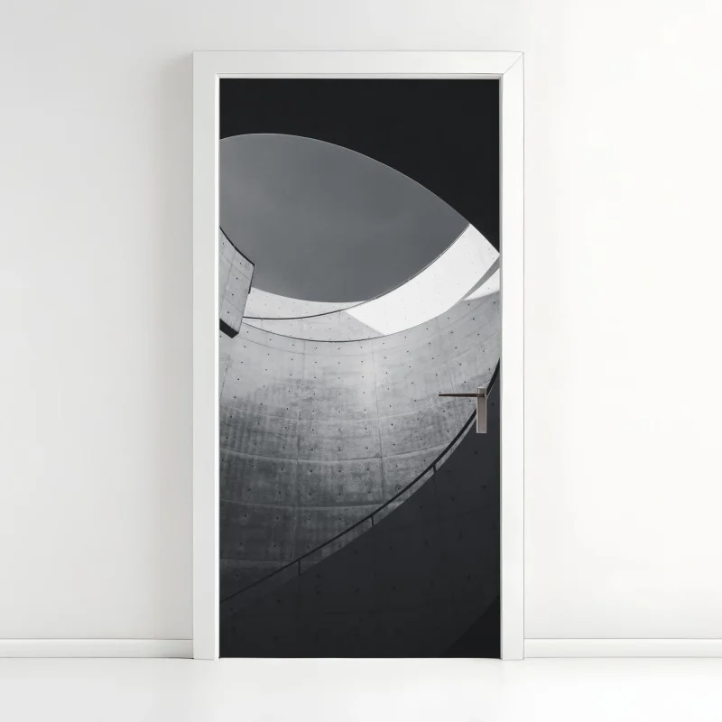 Pegatina para puerta curvas de hormigón y luz