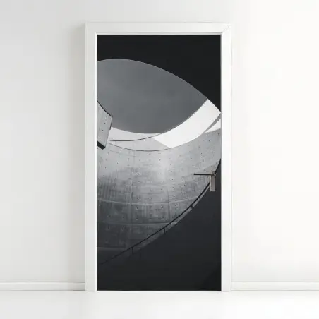 Pegatina para puerta curvas de hormigón y luz – Pixers®