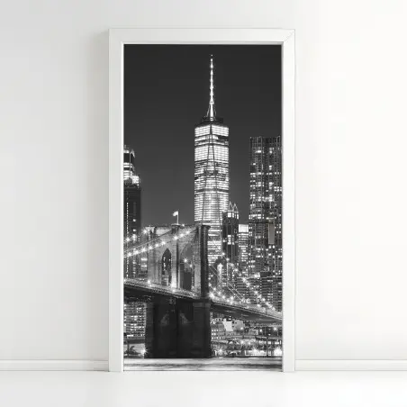 Pegatina para puerta nocturno de Brooklyn y Manhattan – Pixers®