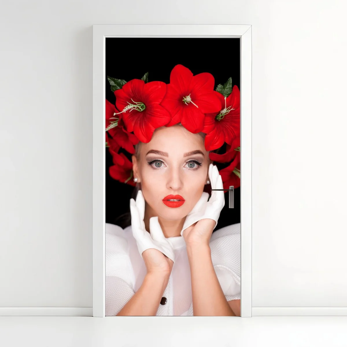Pegatina para puerta retrato floral de elegancia moderna – Pixers® Pegatina para puerta retrato floral de elegancia moderna – Pixers®
