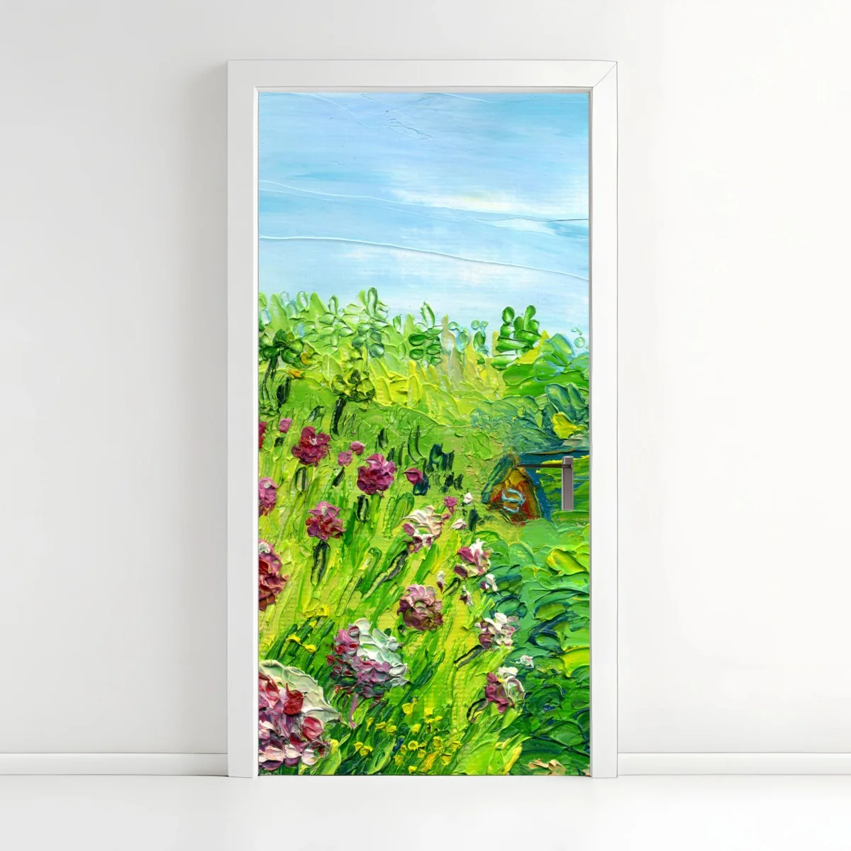 Pegatina para puerta jardín de peonías al óleo – Pixers® Pegatina para puerta jardín de peonías al óleo – Pixers®