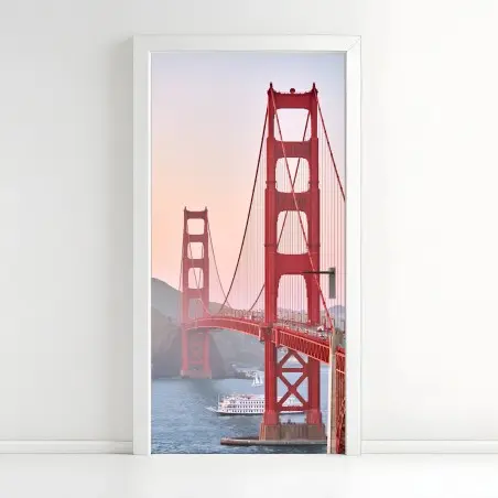 Pegatina para puerta panorámica del puente Golden Gate en San Francisco – Pixers®
