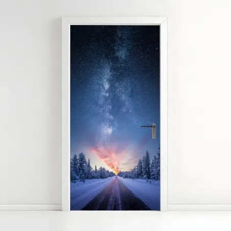 Pegatina para puerta camino hacia el amanecer estelar – Pixers®