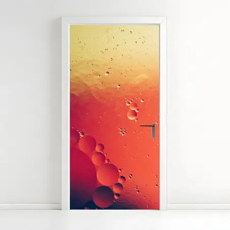 Pegatina para puerta universo de burbujas en tonos cálidos – Pixers®