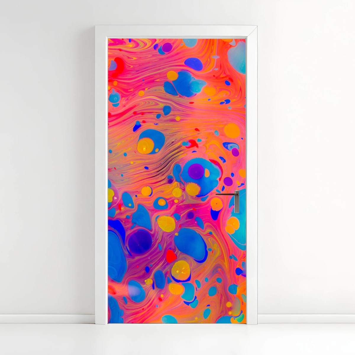 Pegatina para puerta arte de marmoleado otomano en colores brillantes – Pixers®