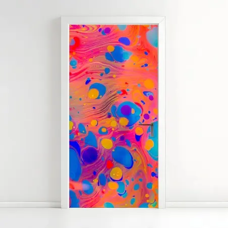 Pegatina para puerta arte de marmoleado otomano en colores brillantes – Pixers®