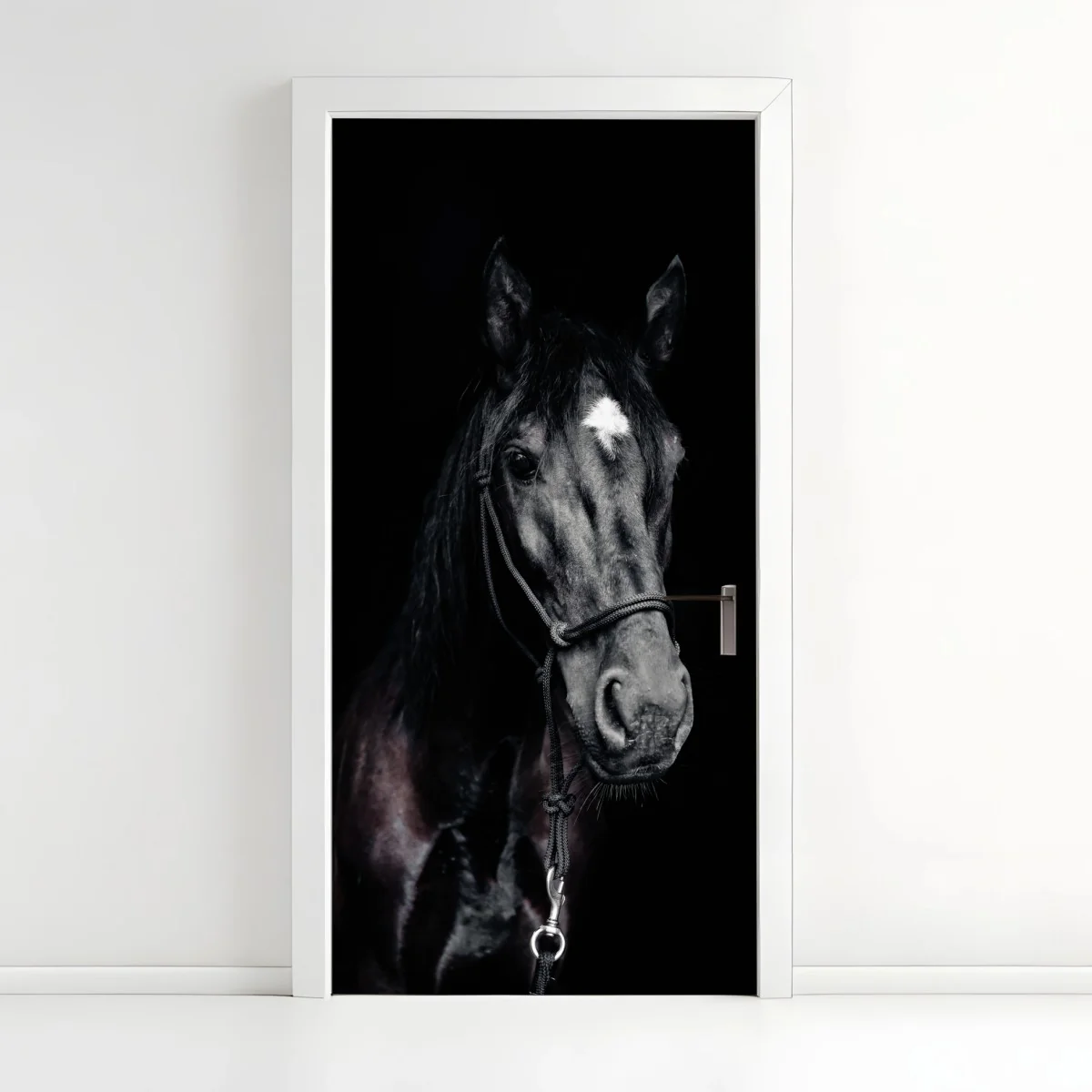Pegatina para puerta retrato majestuoso de caballo negro – Pixers® Pegatina para puerta retrato majestuoso de caballo negro – Pixers®