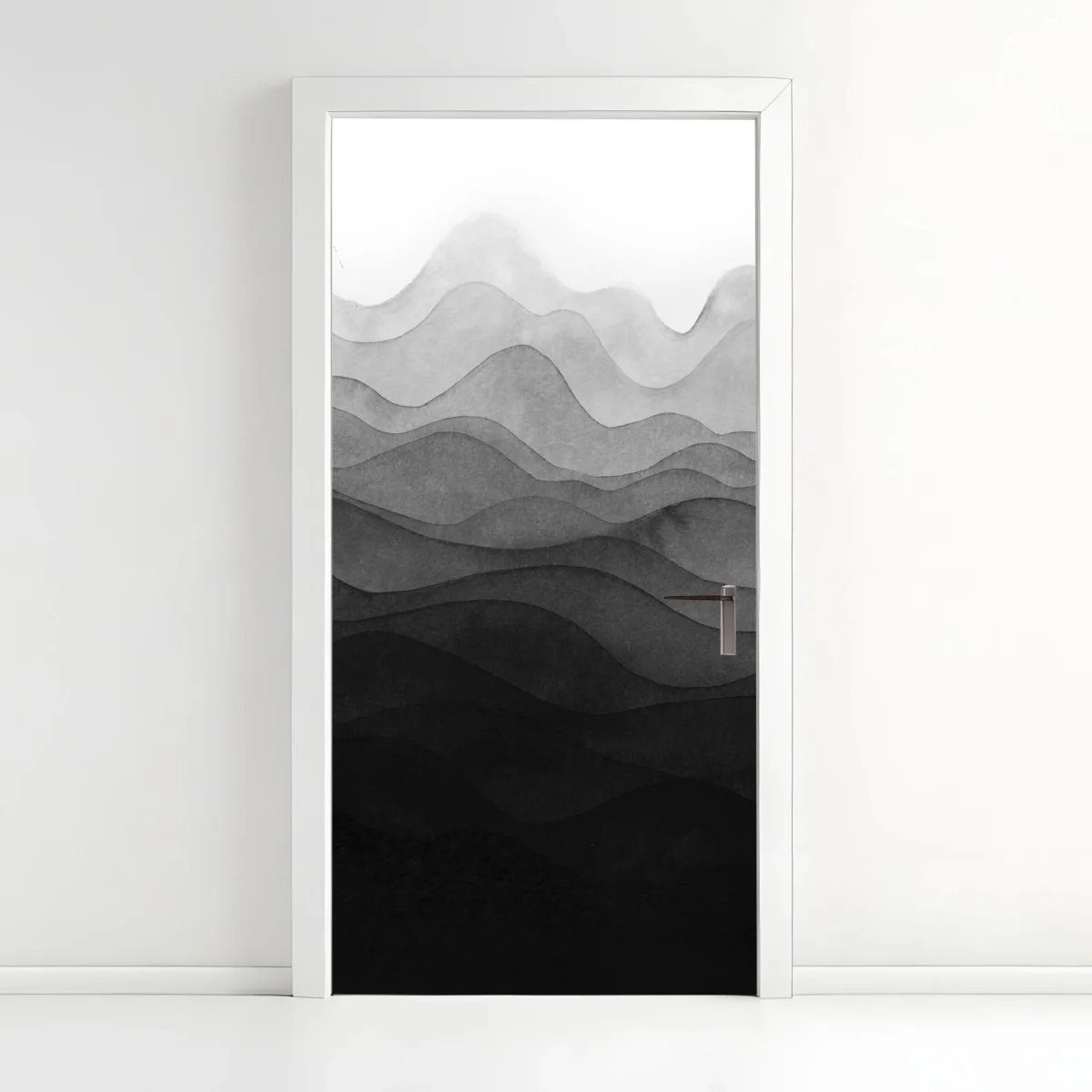 Pegatina para puerta paisaje montañoso en capas de tinta negra – Pixers® Pegatina para puerta paisaje montañoso en capas de tinta negra – Pixers®