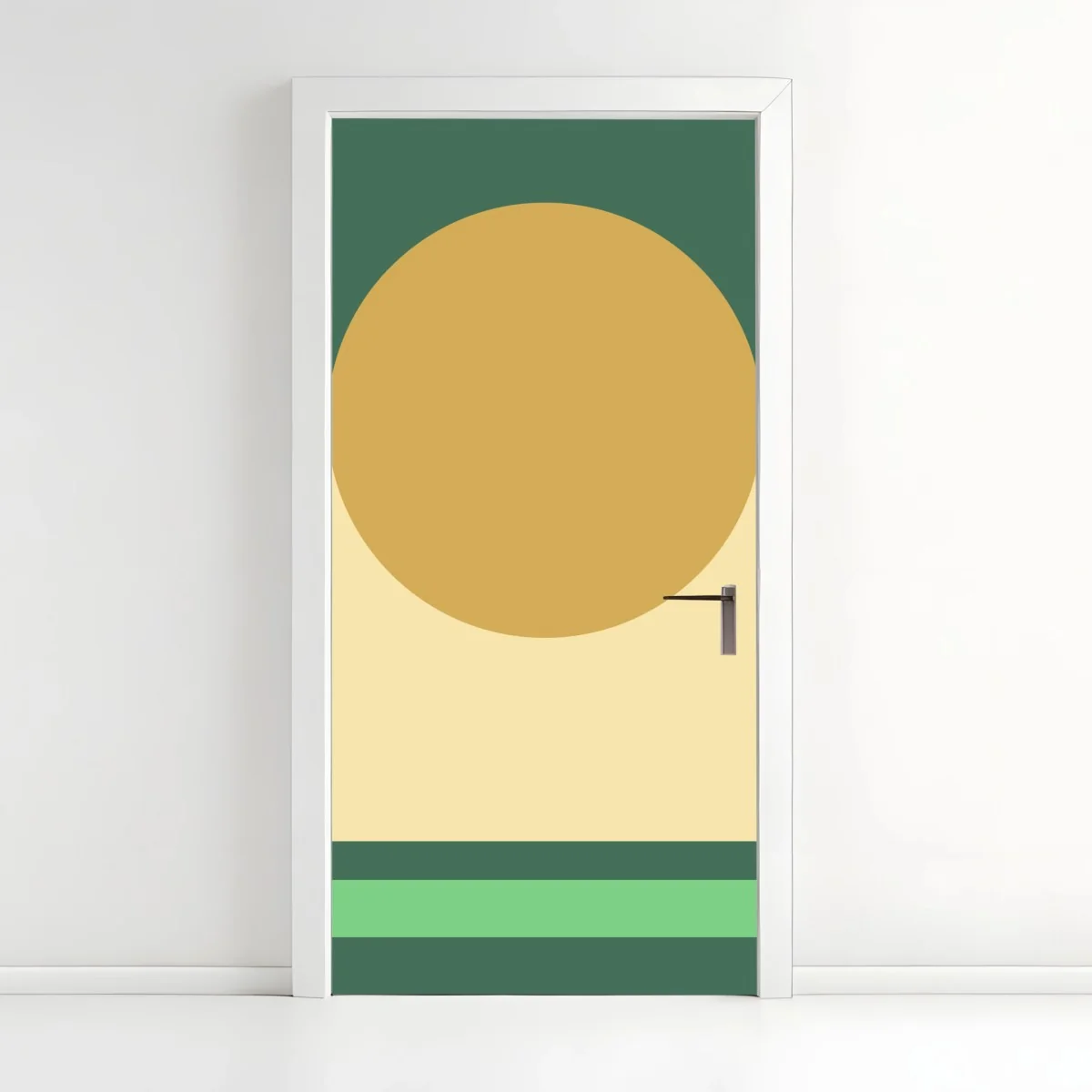 Pegatina para puerta composición geométrica en tonos verdes y dorados – Pixers® Pegatina para puerta composición geométrica en tonos verdes y dorados – Pixers®