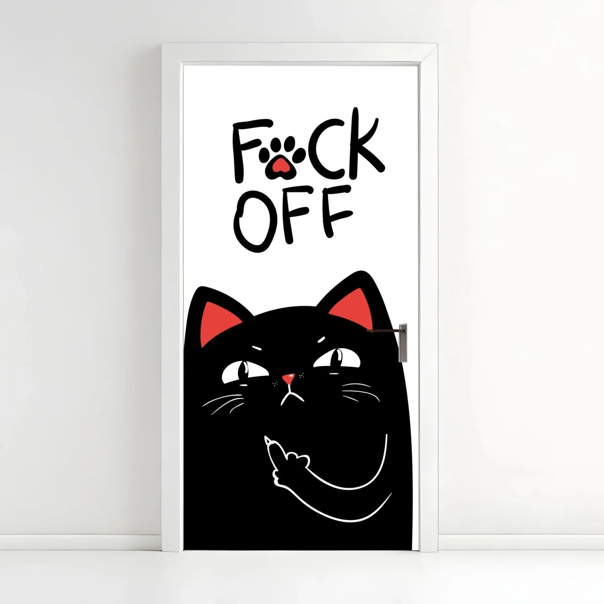 Pegatina para puerta gato negro irreverente con actitud – Pixers® Pegatina para puerta gato negro irreverente con actitud – Pixers®