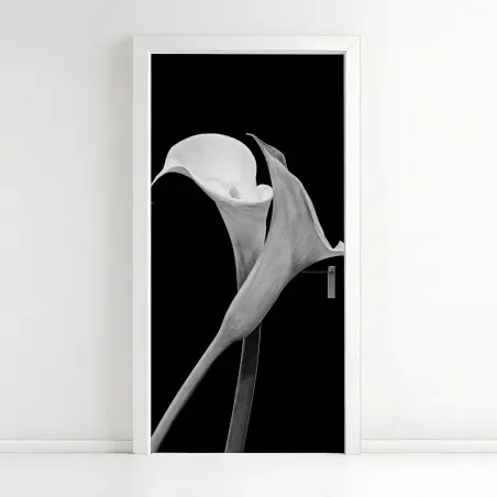 Pegatina para puerta calas en blanco y negro, diseño minimalista – Pixers®