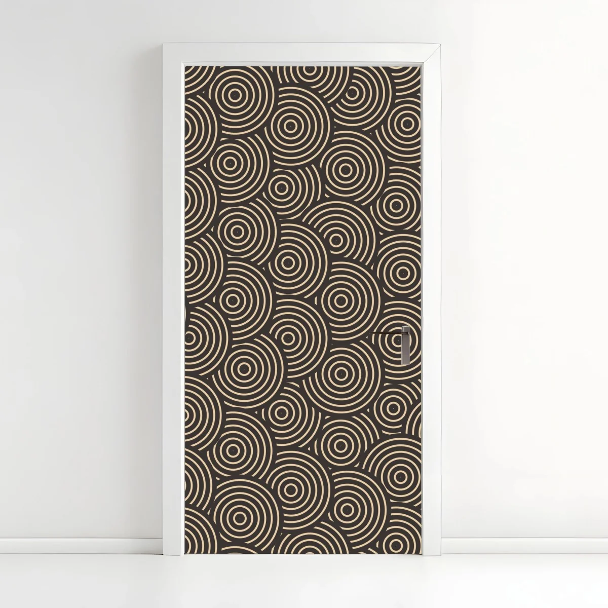 Pegatina para puerta patrón de círculos concéntricos en tonos beige y negro – Pixers® Pegatina para puerta patrón de círculos concéntricos en tonos beige y negro – Pixers®