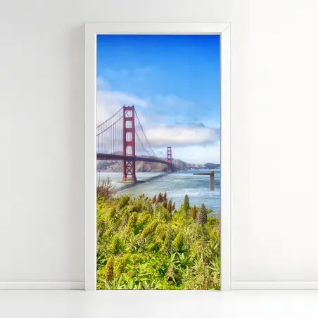 Pegatina para puerta panorama del Golden Gate y las colinas de Marin en San Francisco – Pixers®