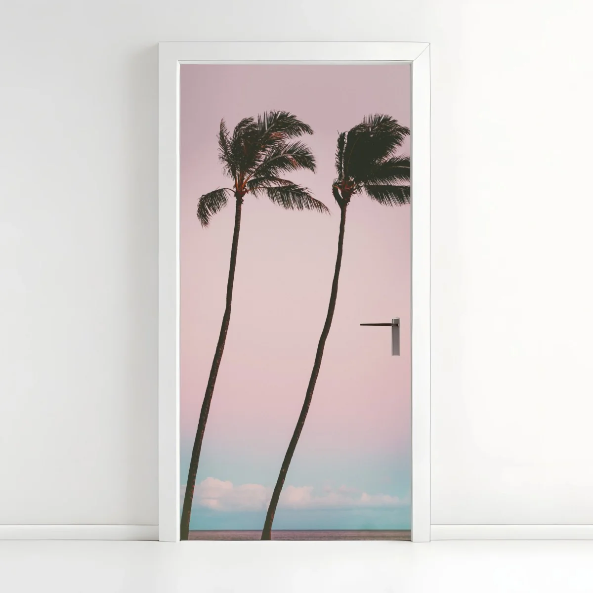 Pegatina para puerta escena tropical minimalista en tonos rosa – Pixers® Pegatina para puerta escena tropical minimalista en tonos rosa – Pixers®