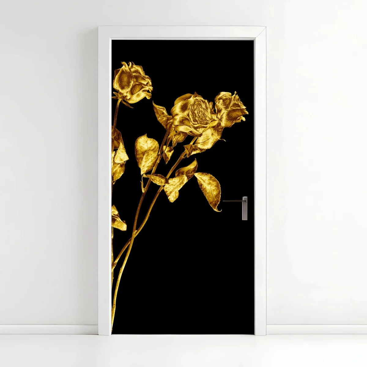 Pegatina para puerta rosas doradas sobre fondo negro – Pixers® Pegatina para puerta rosas doradas sobre fondo negro – Pixers®