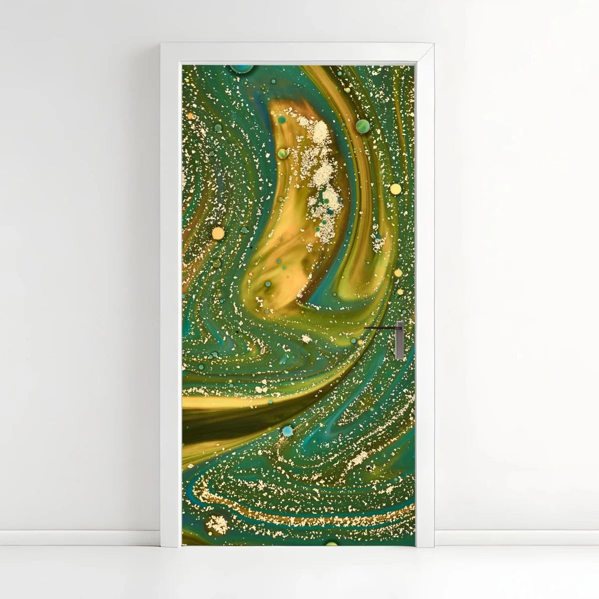 Pegatina para puerta paisaje fluido verde y dorado con textura iridiscente – Pixers® Pegatina para puerta paisaje fluido verde y dorado con textura iridiscente – Pixers®