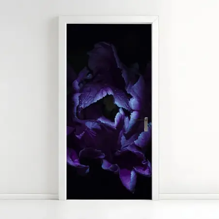 Pegatina para puerta tulipán púrpura en luz ultravioleta – Pixers®