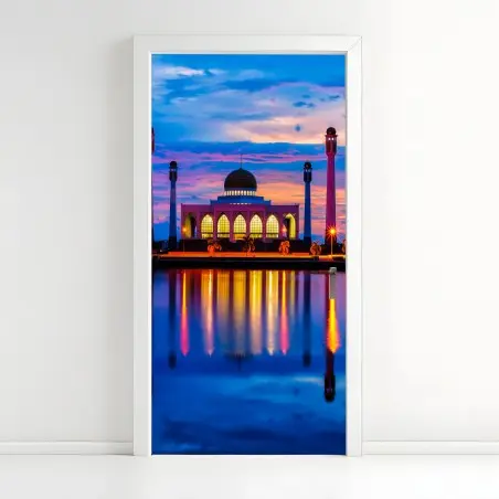 Pegatina para puerta mezquita central de Songkhla al atardecer – Pixers®