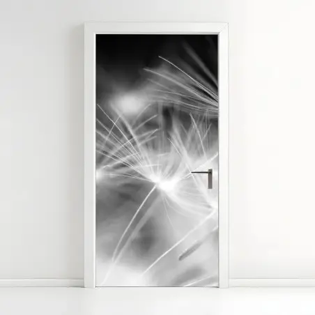 Pegatina para puerta danza de semillas en blanco y negro – Pixers®