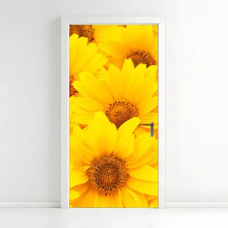 Pegatina para puerta explosión de girasoles luminosos – Pixers®