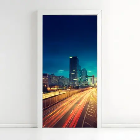 Pegatina para puerta atardecer urbano en La Défense, París – Pixers®