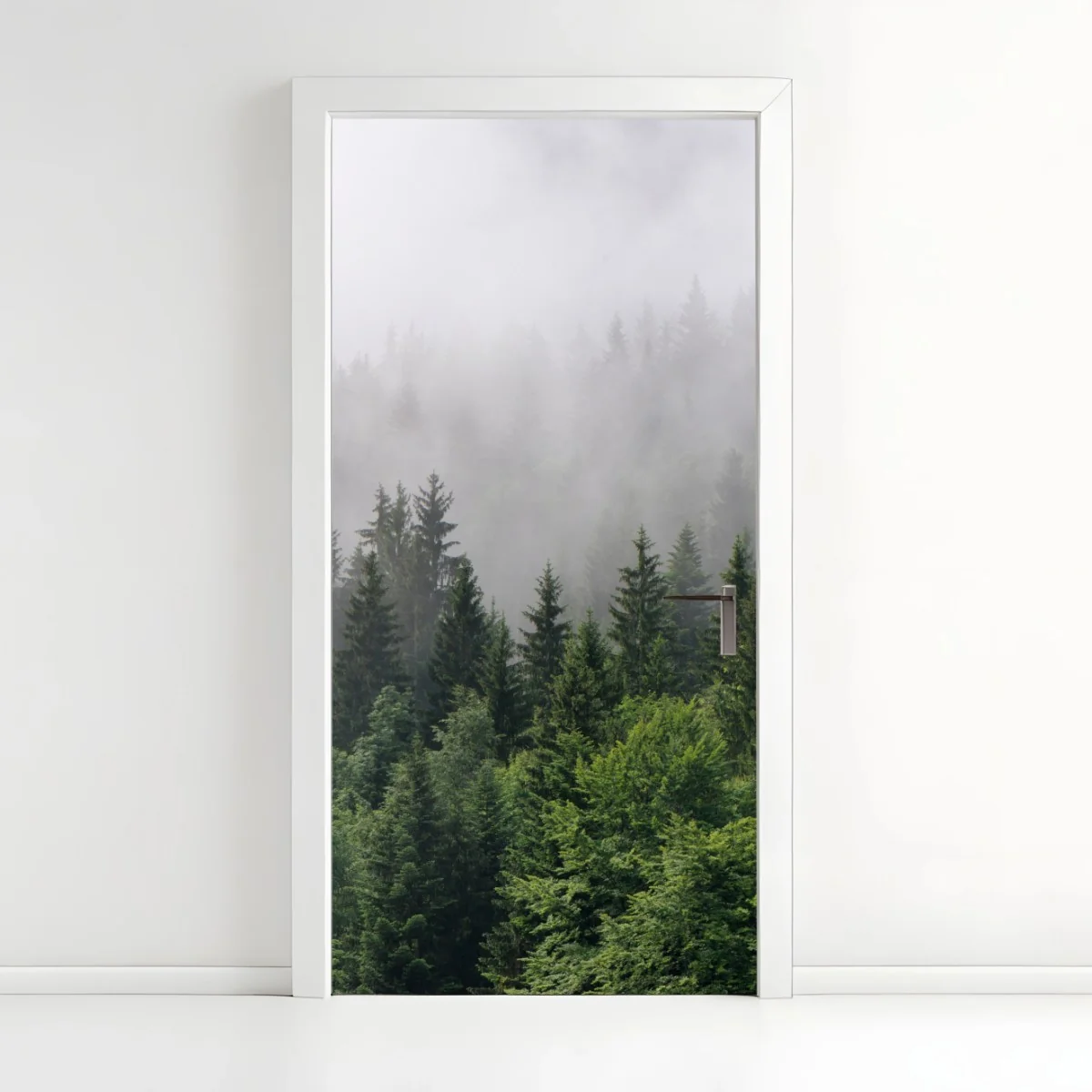 Pegatina para puerta bosque perenne entre la niebla – Pixers® Pegatina para puerta bosque perenne entre la niebla – Pixers®