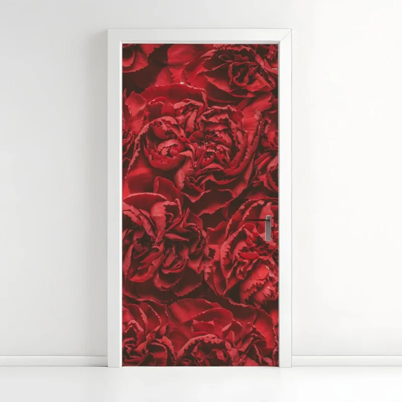 Pegatina para puerta claveles rojos efecto retro para decoración