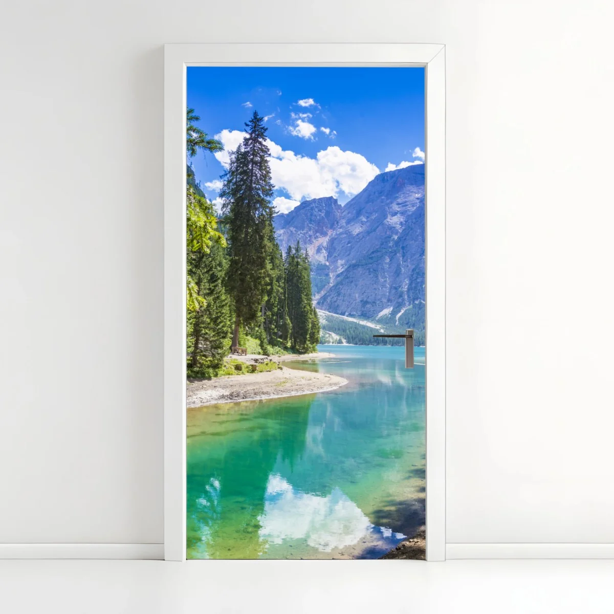Pegatina para puerta serenidad alpina en Lago di Braies – Pixers® Pegatina para puerta serenidad alpina en Lago di Braies – Pixers®