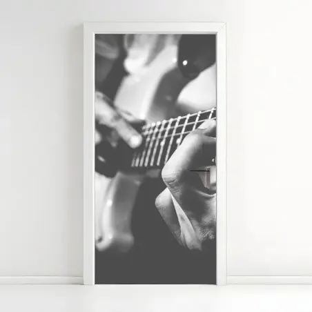 Pegatina para puerta manos sobre el mástil de la guitarra eléctrica – Pixers®