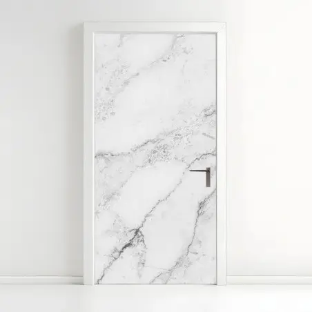 Pegatina para puerta mármol blanco con vetas grises – Pixers®