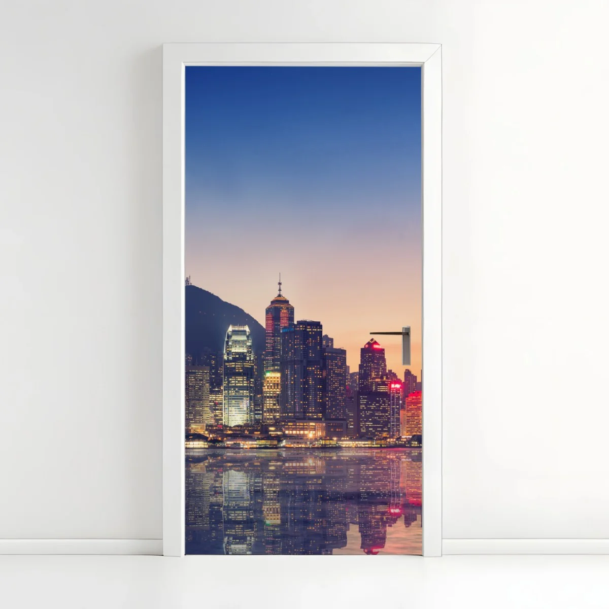 Pegatina para puerta atardecer en Hong Kong: horizonte iluminado – Pixers® Pegatina para puerta atardecer en Hong Kong: horizonte iluminado – Pixers®
