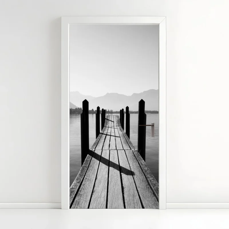 Pegatina para puerta muelle hacia el horizonte