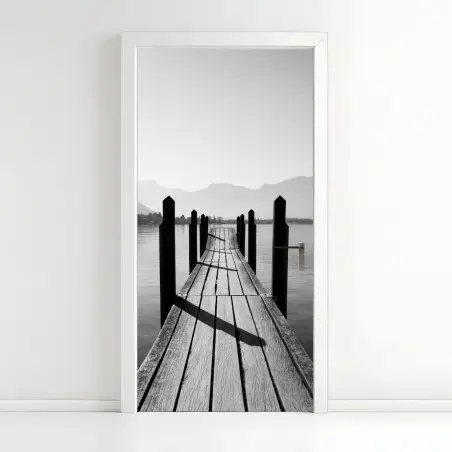 Pegatina para puerta muelle hacia el horizonte – Pixers®