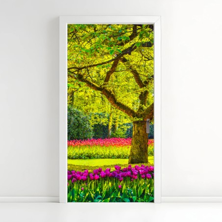 Pegatina para puerta jardín de tulipanes en Keukenhof – Pixers®