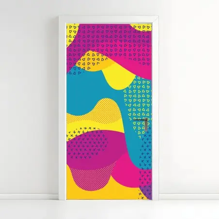 Pegatina para puerta diseño abstracto colorido para decoración de pared – Pixers®