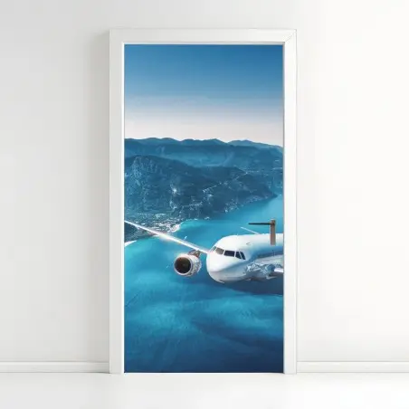 Pegatina para puerta vuelo sobre costa turquesa – Pixers®