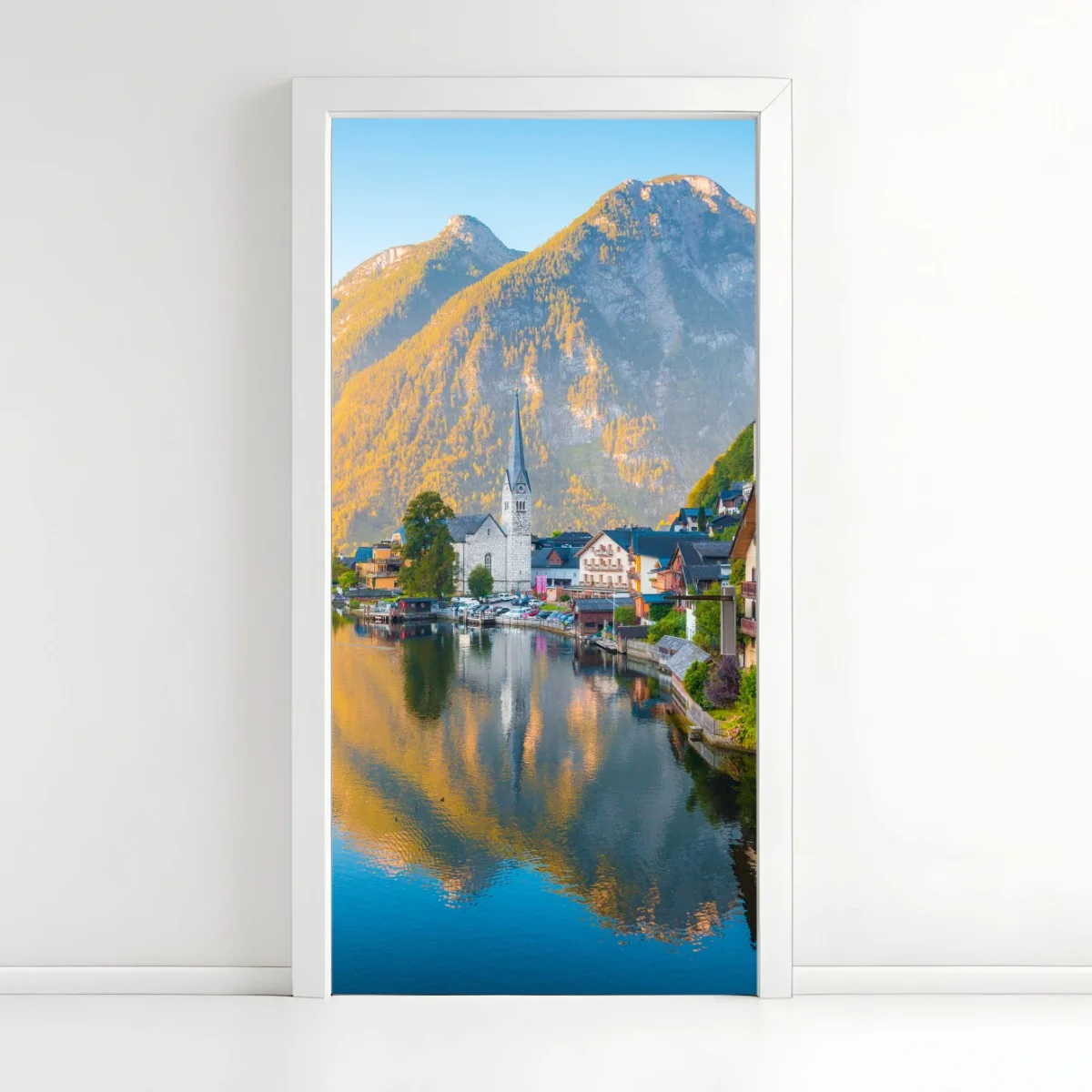 Pegatina para puerta amanecer en Hallstatt: tranquila vista al lago – Pixers® Pegatina para puerta amanecer en Hallstatt: tranquila vista al lago – Pixers®