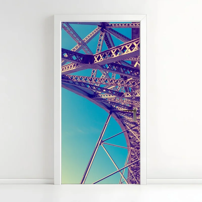 Pegatina para puerta perspectiva metálica: geometría del puente
