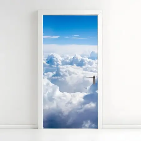 Pegatina para puerta paisaje aéreo de nubes esponjosas – Pixers®