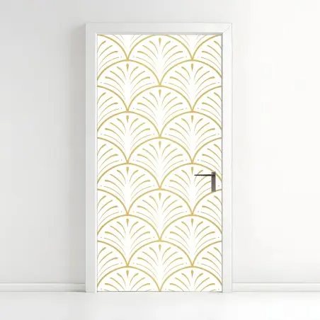 Pegatina para puerta patrón art decó dorado elegante – Pixers®
