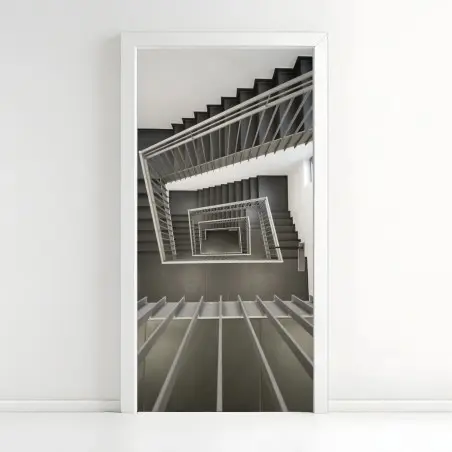 Pegatina para puerta escalera geométrica vista cenital – Pixers®