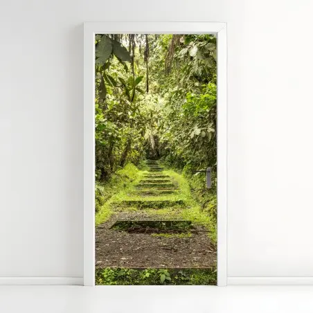 Pegatina para puerta sendero entre la selva tropical – Pixers®
