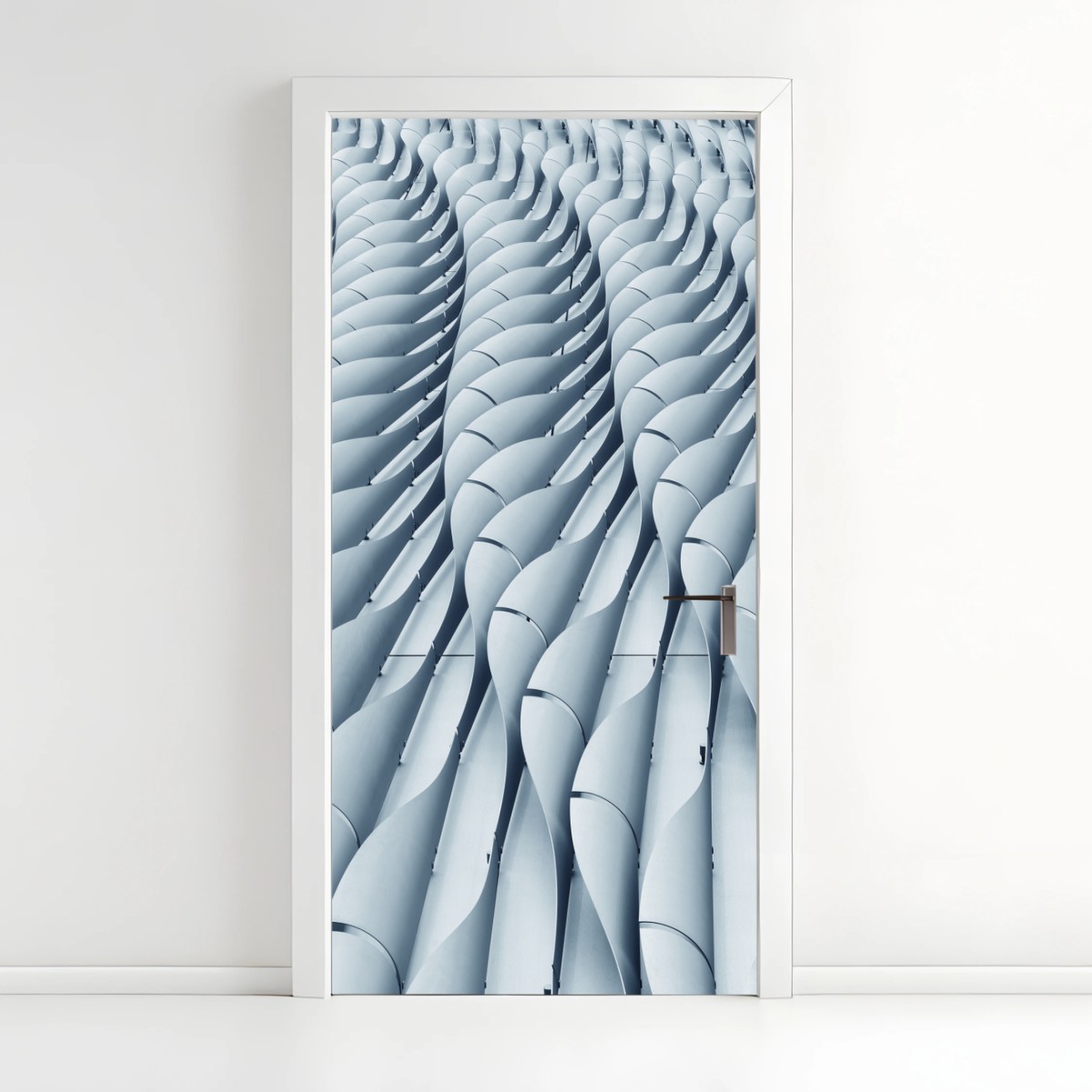 Pegatina para puerta fachada ondulada minimalista de formas geométricas – Pixers®