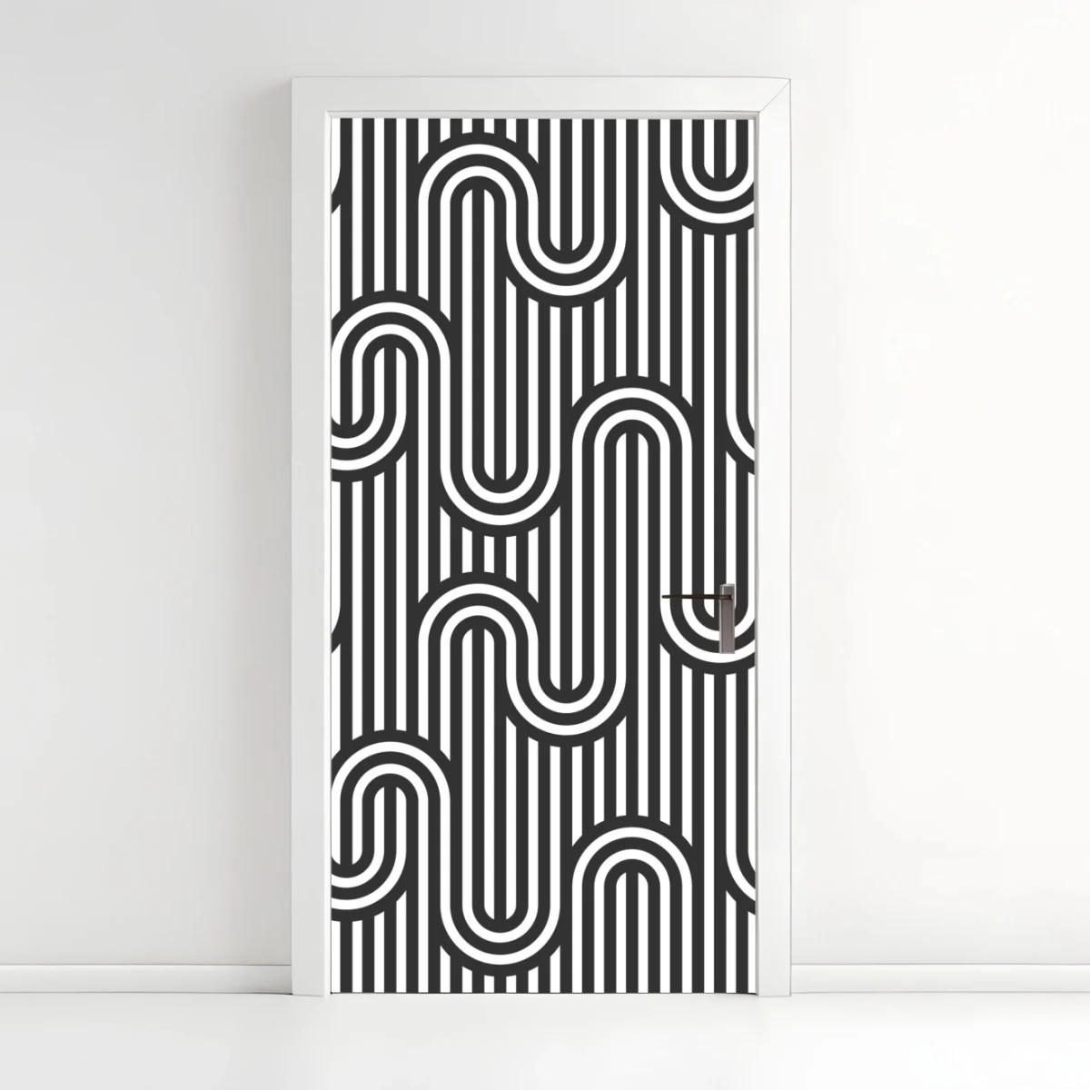 Pegatina para puerta patrón óptico ondulado en blanco y negro – Pixers® Pegatina para puerta patrón óptico ondulado en blanco y negro – Pixers®