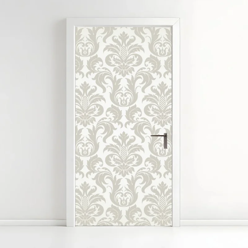 Pegatina para puerta motivo damasco clásico en tonos neutros – Pixers® Pegatina para puerta motivo damasco clásico en tonos neutros – Pixers®